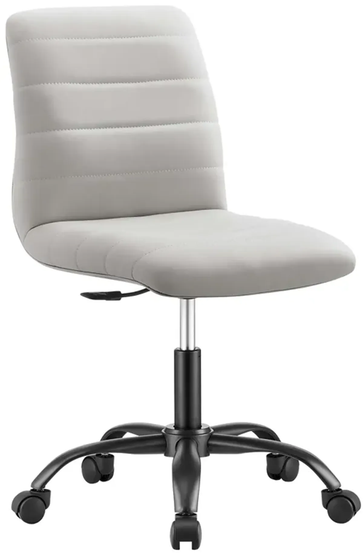 Ripple Armless Vegan Leather Office Chair by Modway Black Light Gray