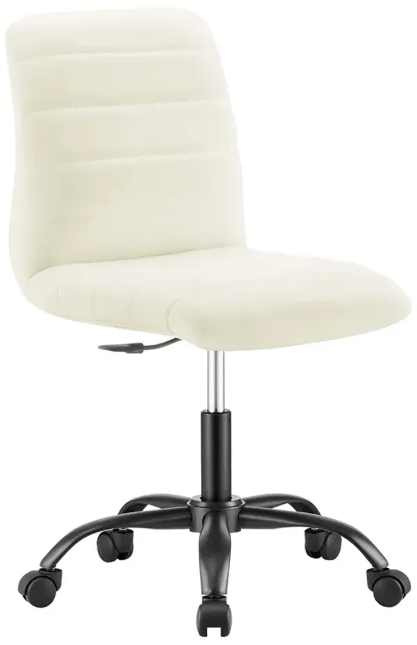 Ripple Armless Vegan Leather Office Chair by Modway Black White