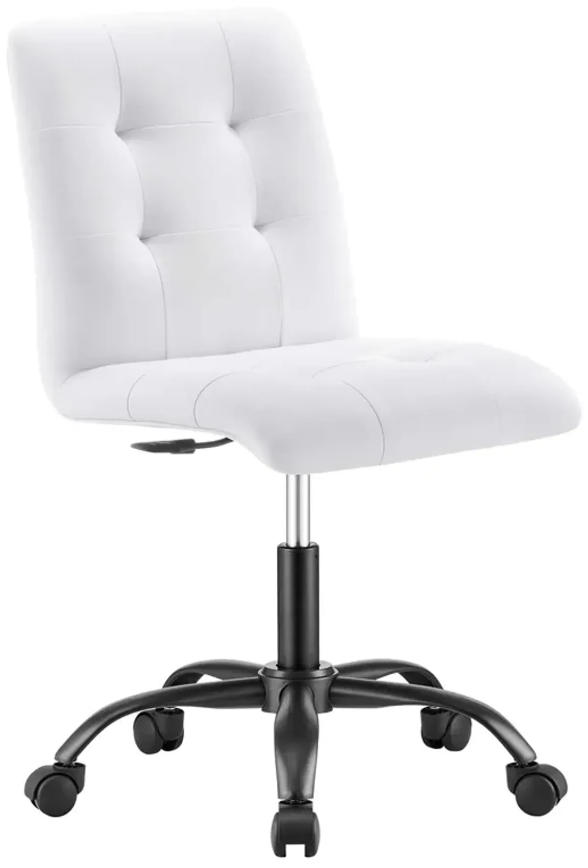 Prim Armless Vegan Leather Office Chair by Modway Black White