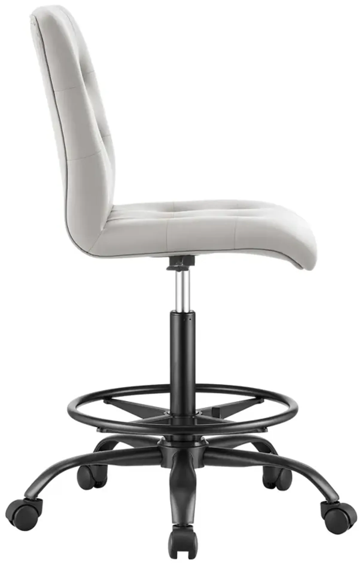 Prim Armless Vegan Leather Drafting Chair by Modway