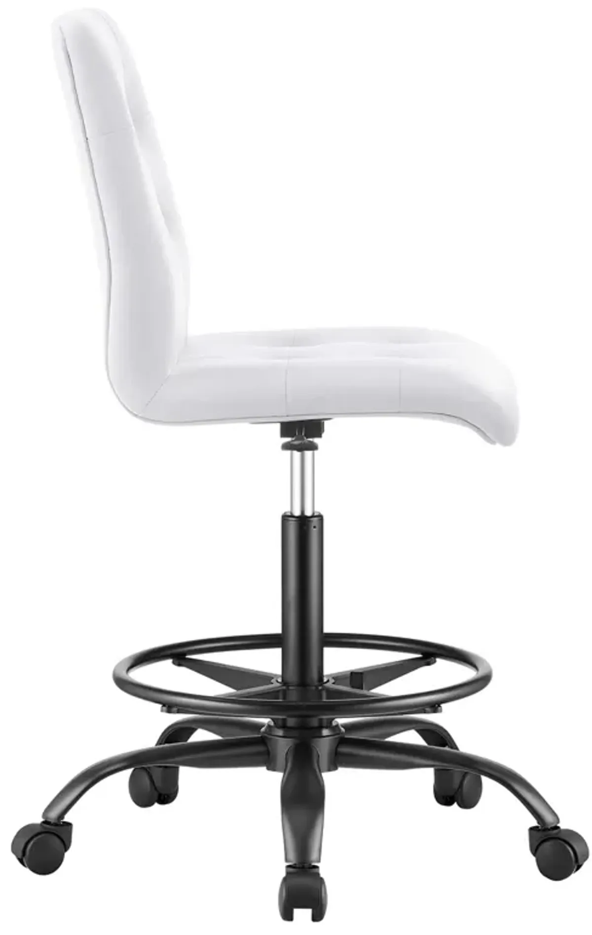 Prim Armless Vegan Leather Drafting Chair by Modway