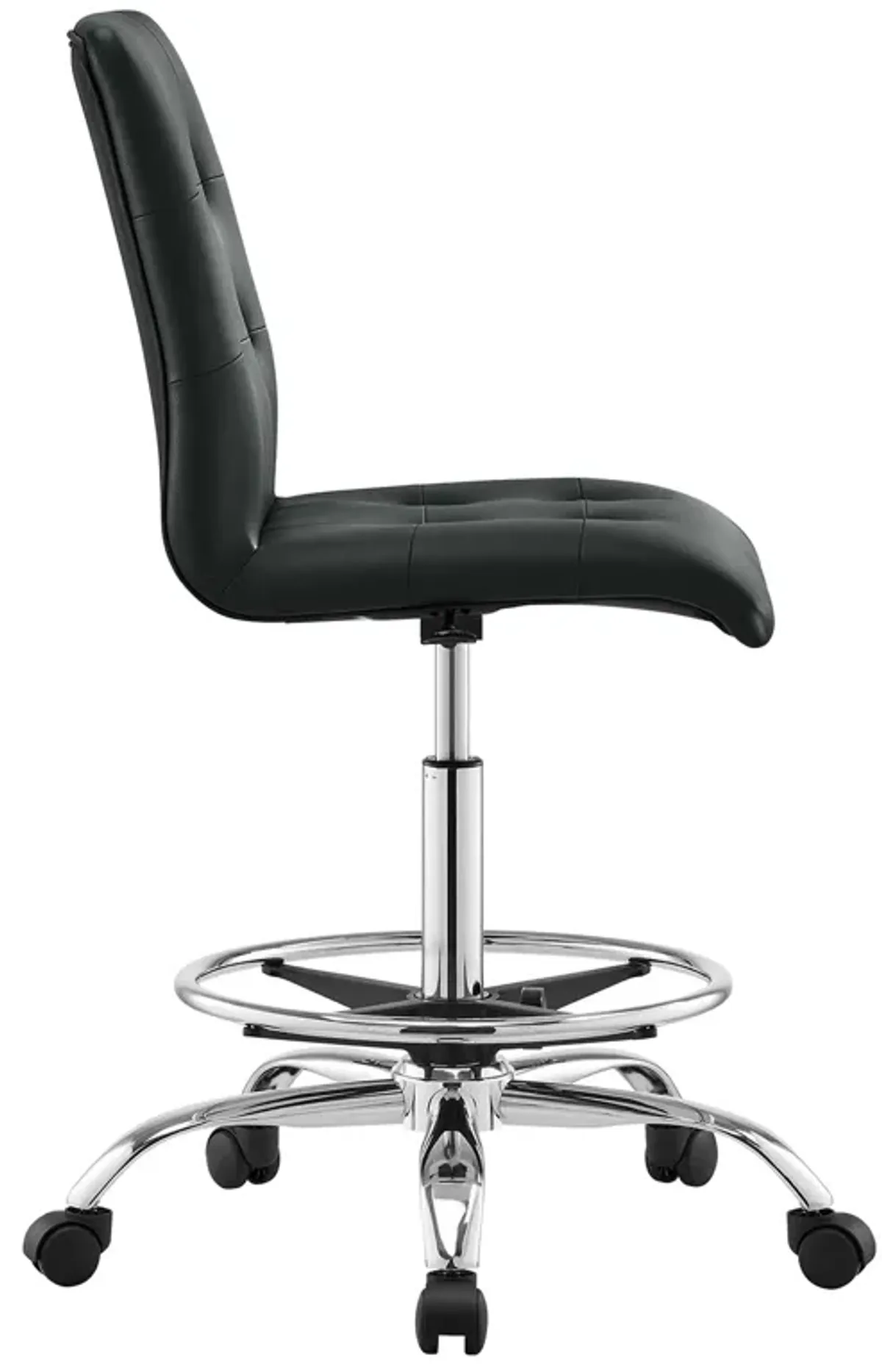 Prim Armless Vegan Leather Drafting Chair by Modway
