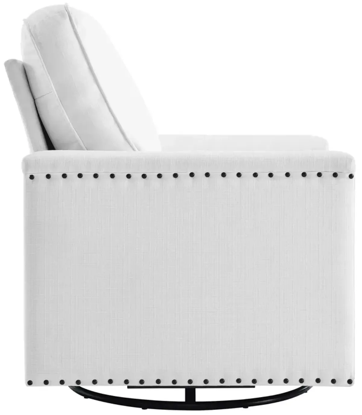 Ashton Upholstered Fabric Swivel Chair by Modway White