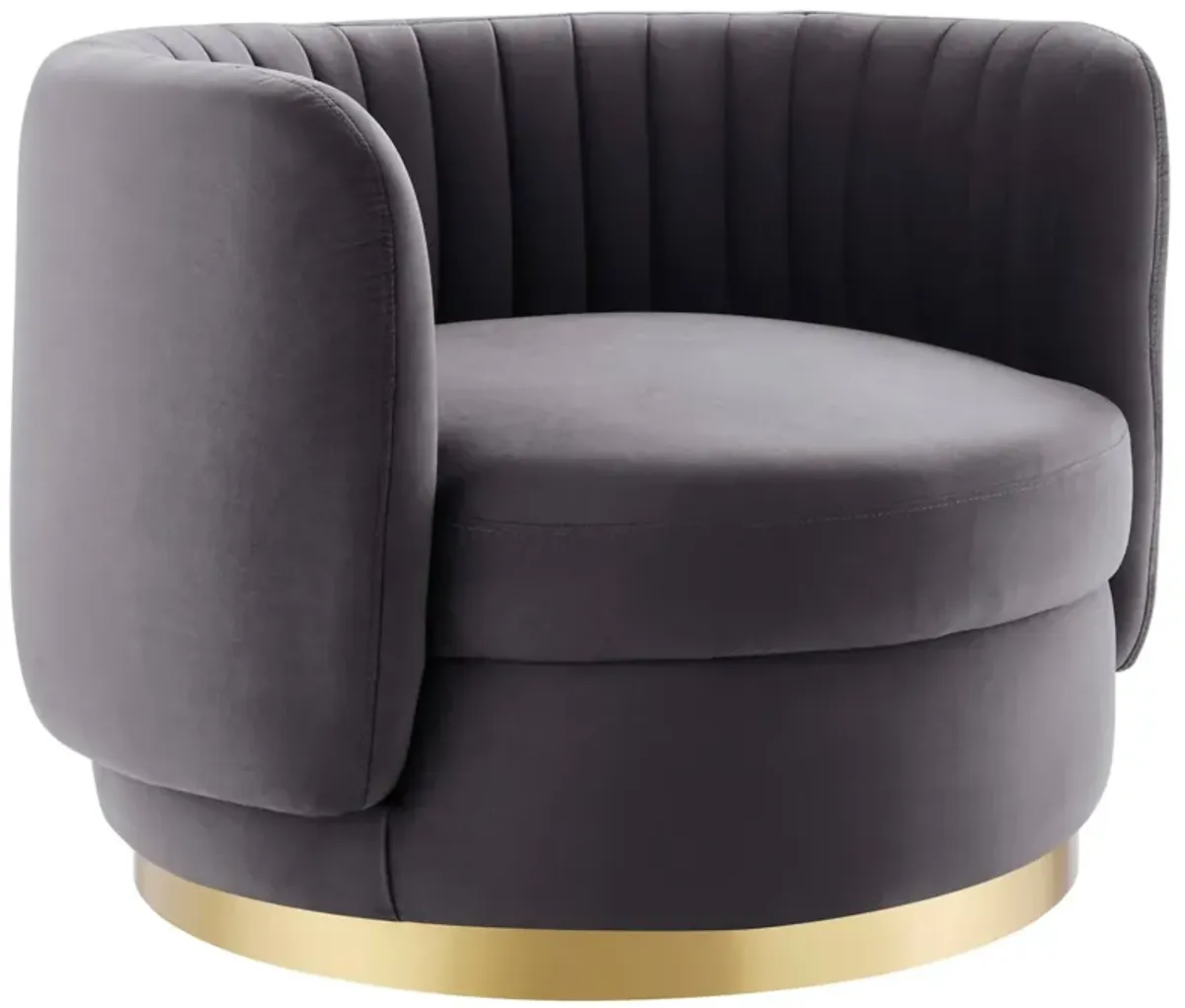 Embrace Tufted Performance Velvet Performance Velvet Swivel Chair by Modway Gold Navy