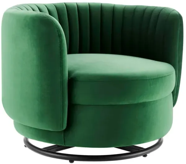 Embrace Tufted Performance Velvet Performance Velvet Swivel Chair by Modway Black Emerald