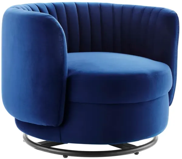 Embrace Tufted Performance Velvet Performance Velvet Swivel Chair by Modway Black Navy