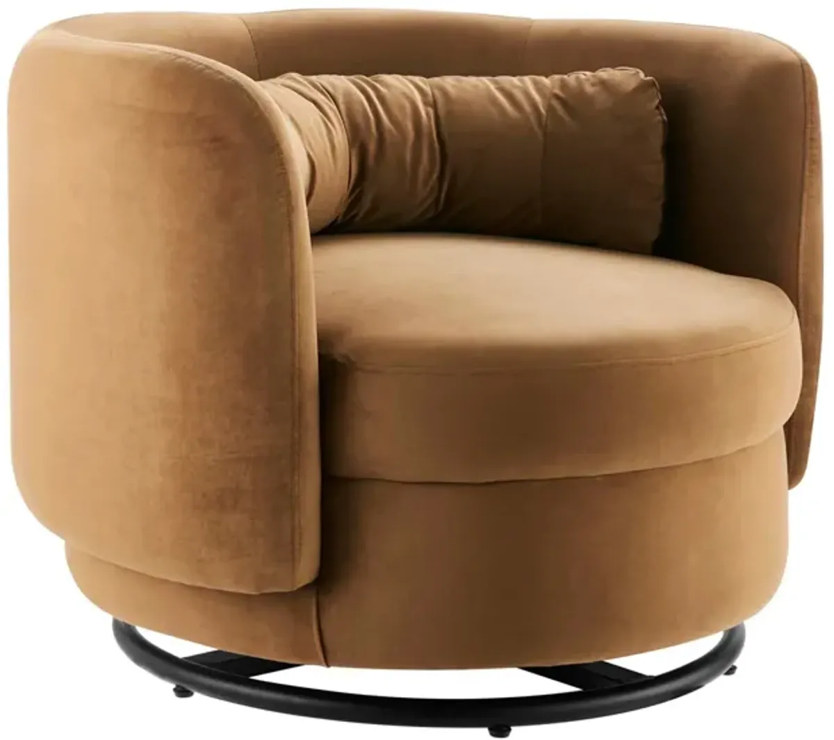 Relish Performance Velvet Performance Velvet Swivel Chair by Modway Black Navy