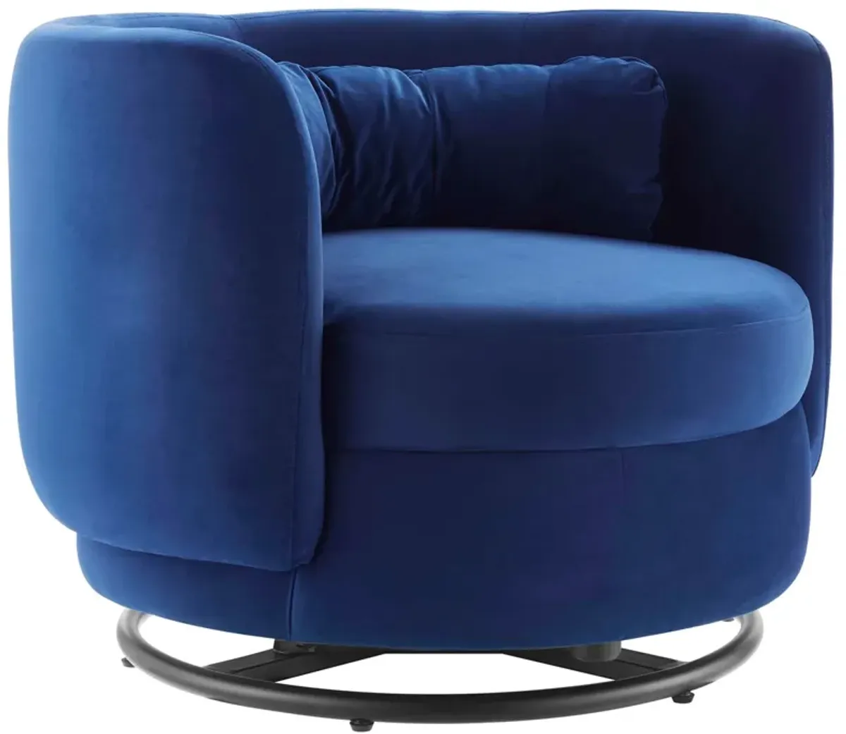 Relish Performance Velvet Performance Velvet Swivel Chair by Modway Black Navy