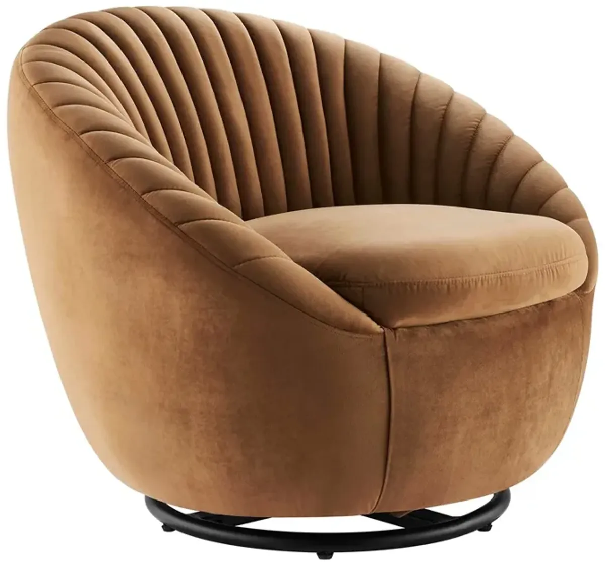Whirr Tufted Performance Velvet Performance Velvet Swivel Chair by Modway Black Gray