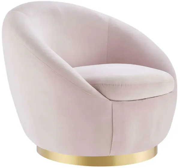 Buttercup Performance Velvet Performance Velvet Swivel Chair by Modway Gold Pink