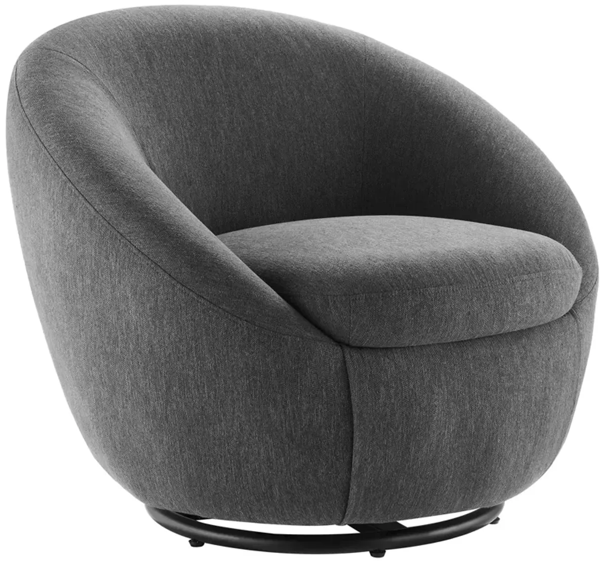 Buttercup Upholstered Fabric Swivel Chair by Modway Black Light Gray
