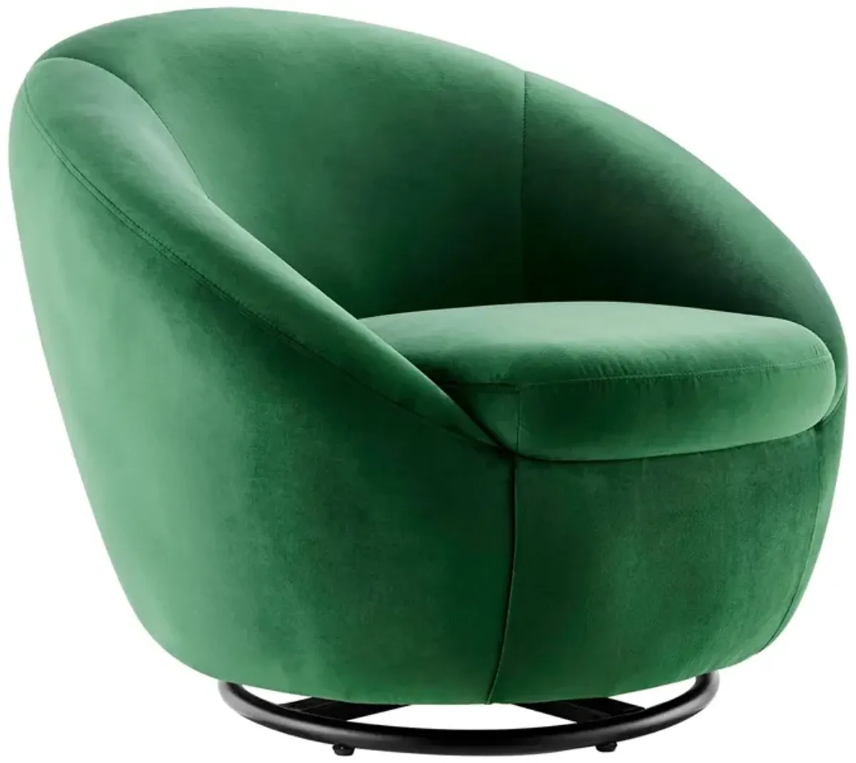Buttercup Performance Velvet Swivel Chair by Modway Black Gray