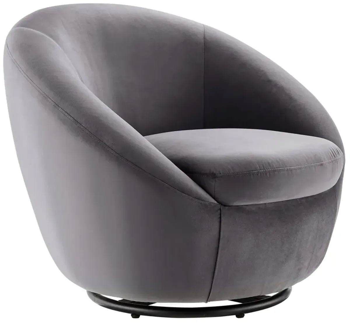Buttercup Performance Velvet Swivel Chair by Modway Black Gray
