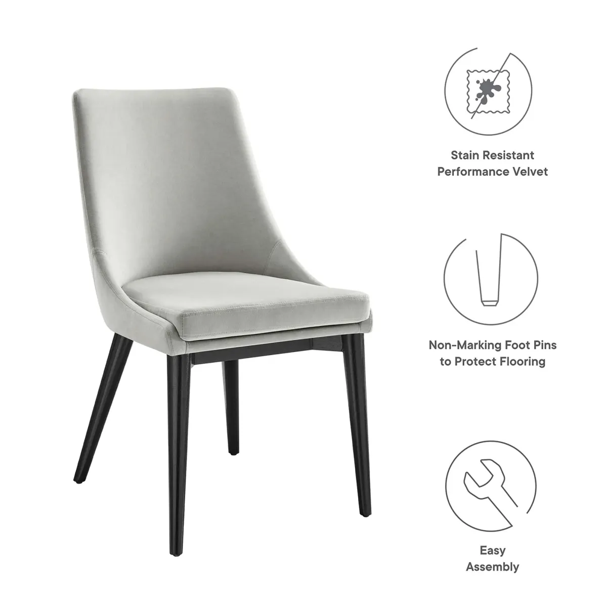 Viscount Performance Velvet Dining Chair by Modway