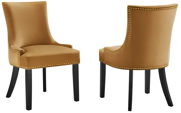 Marquis Performance Velvet Dining Chairs - Set of 2 by Modway Cognac
