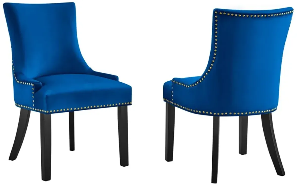 Marquis Performance Velvet Dining Chairs - Set of 2 by Modway Navy