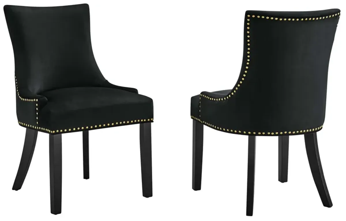 Marquis Performance Velvet Dining Chairs - Set of 2 by Modway White