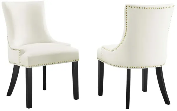 Marquis Performance Velvet Dining Chairs - Set of 2 by Modway White