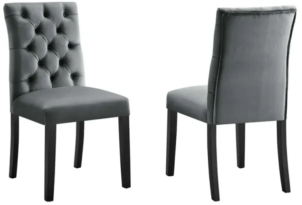 Duchess Performance Velvet Dining Chairs Set of 2 by Modway Gray