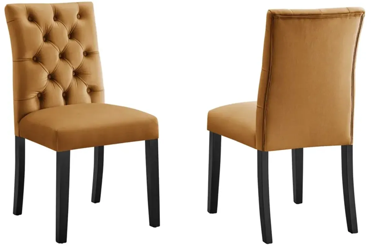 Duchess Performance Velvet Dining Chairs Set of 2 by Modway Light Gray