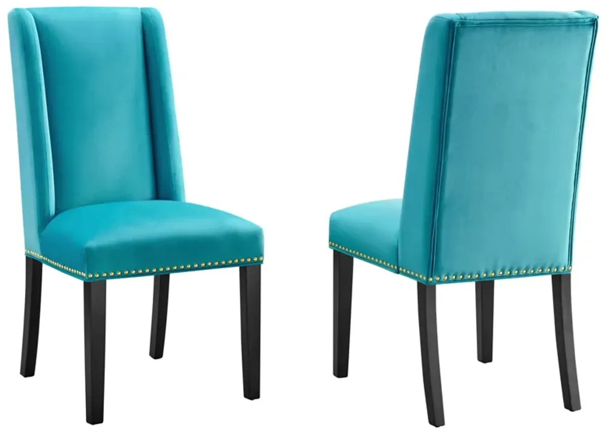 Baron Performance Velvet Dining Chairs - Set of 2 by Modway Emerald