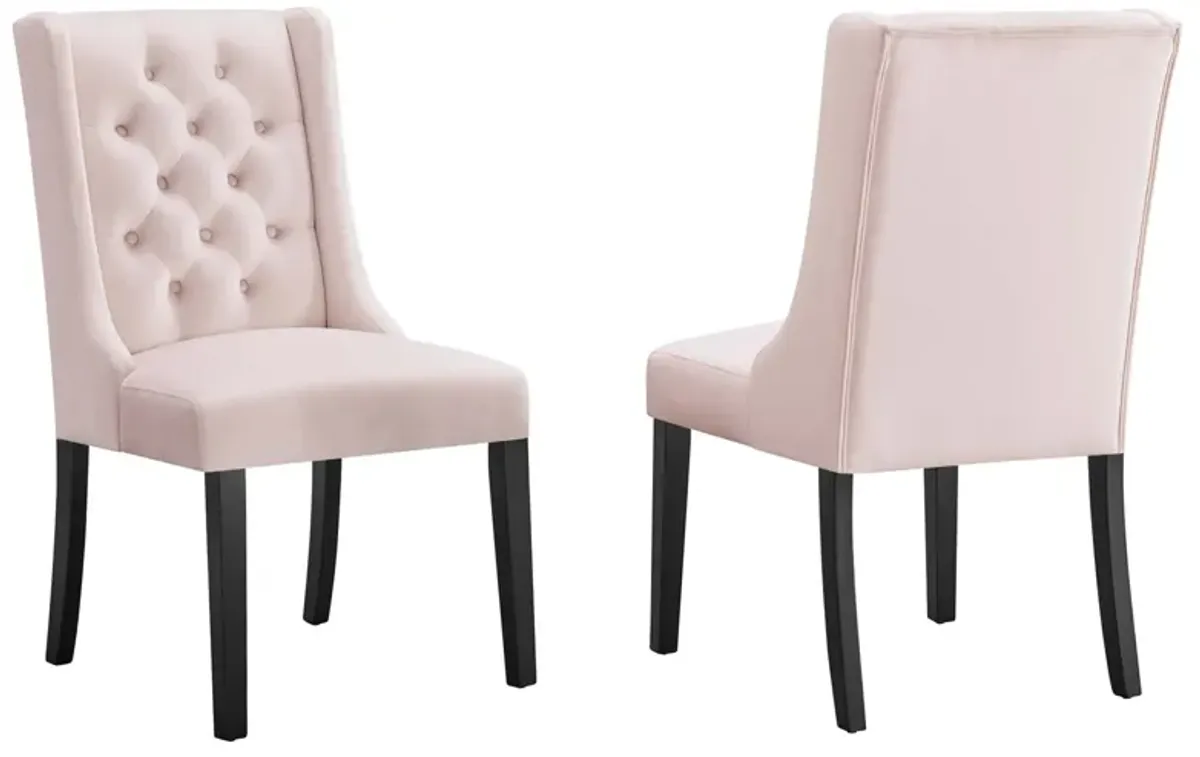 Baronet Performance Velvet Dining Chairs - Set of 2 by Modway Pink