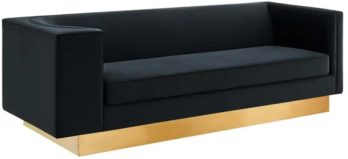 Eminence Upholstered Performance Velvet Sofa by Modway Gray