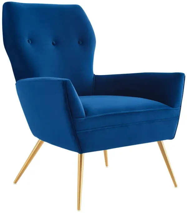 Renata Button Tufted Performance Velvet Armchair by Modway Navy