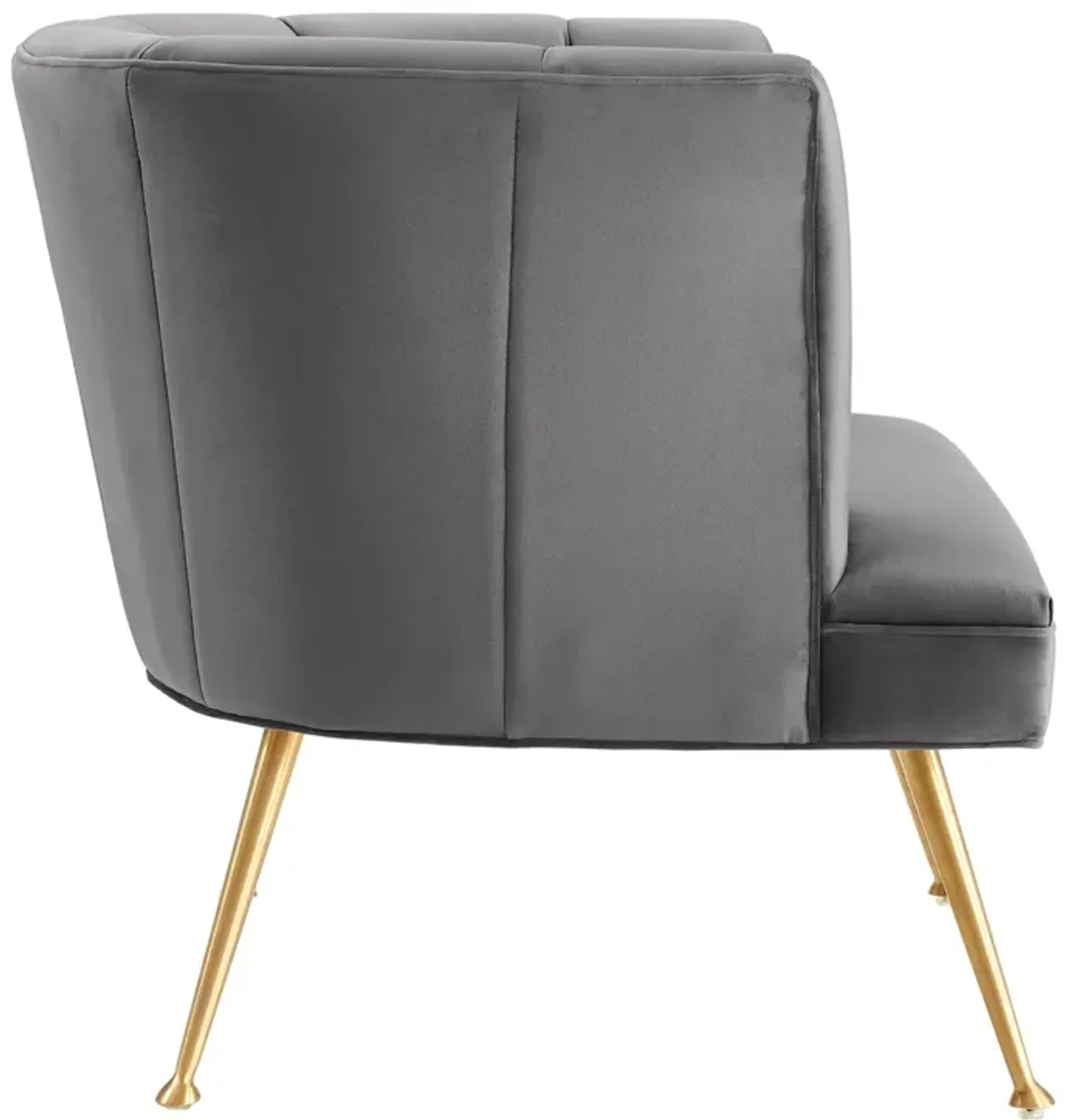 Veronica Channel Tufted Performance Velvet Armchair by Modway Gray
