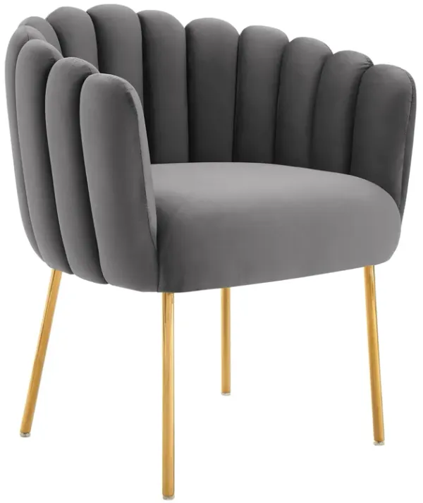 Sanna Channel Tufted Performance Velvet Armchair by Modway Gray