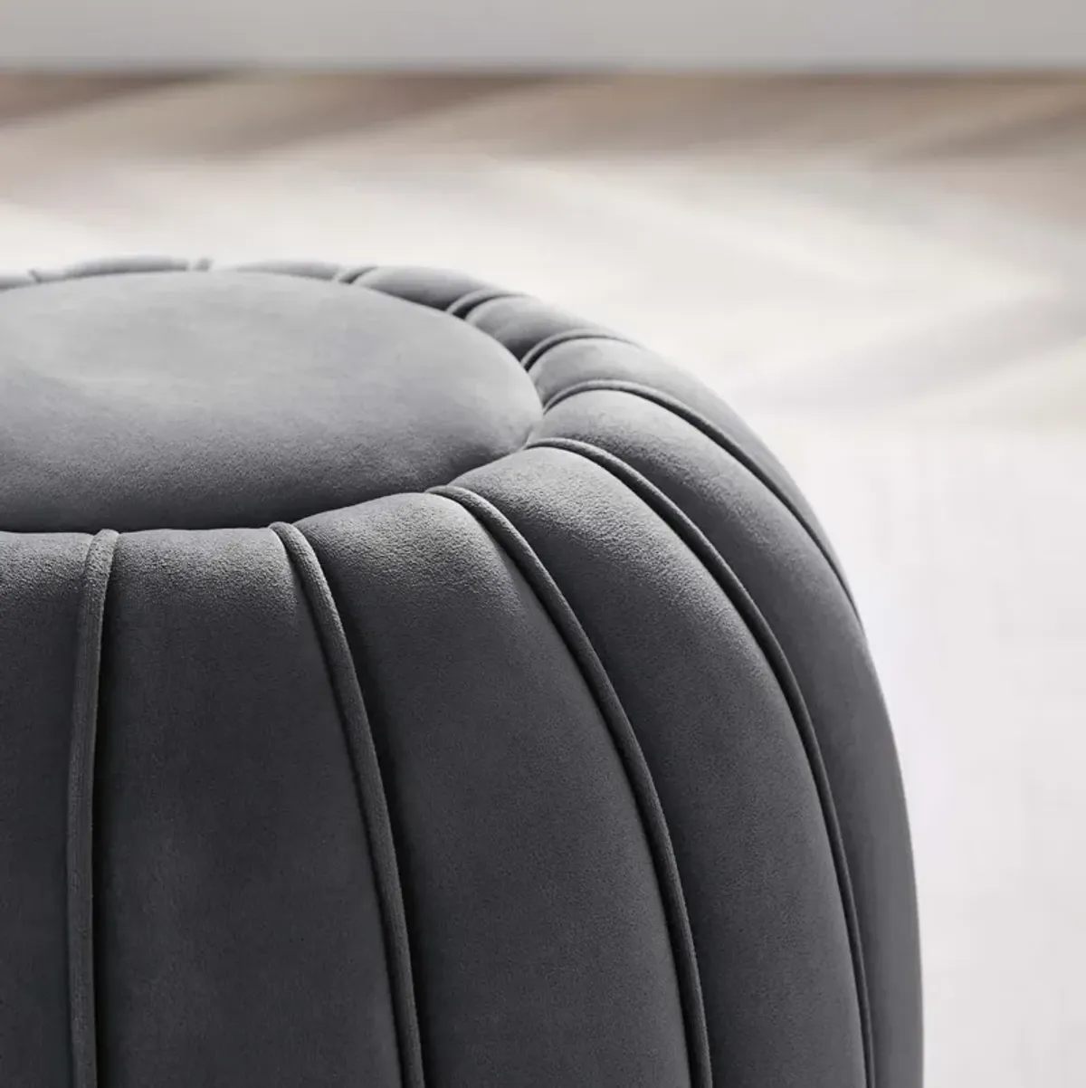 Celebrate Channel Tufted Performance Velvet Ottoman by Modway Gray