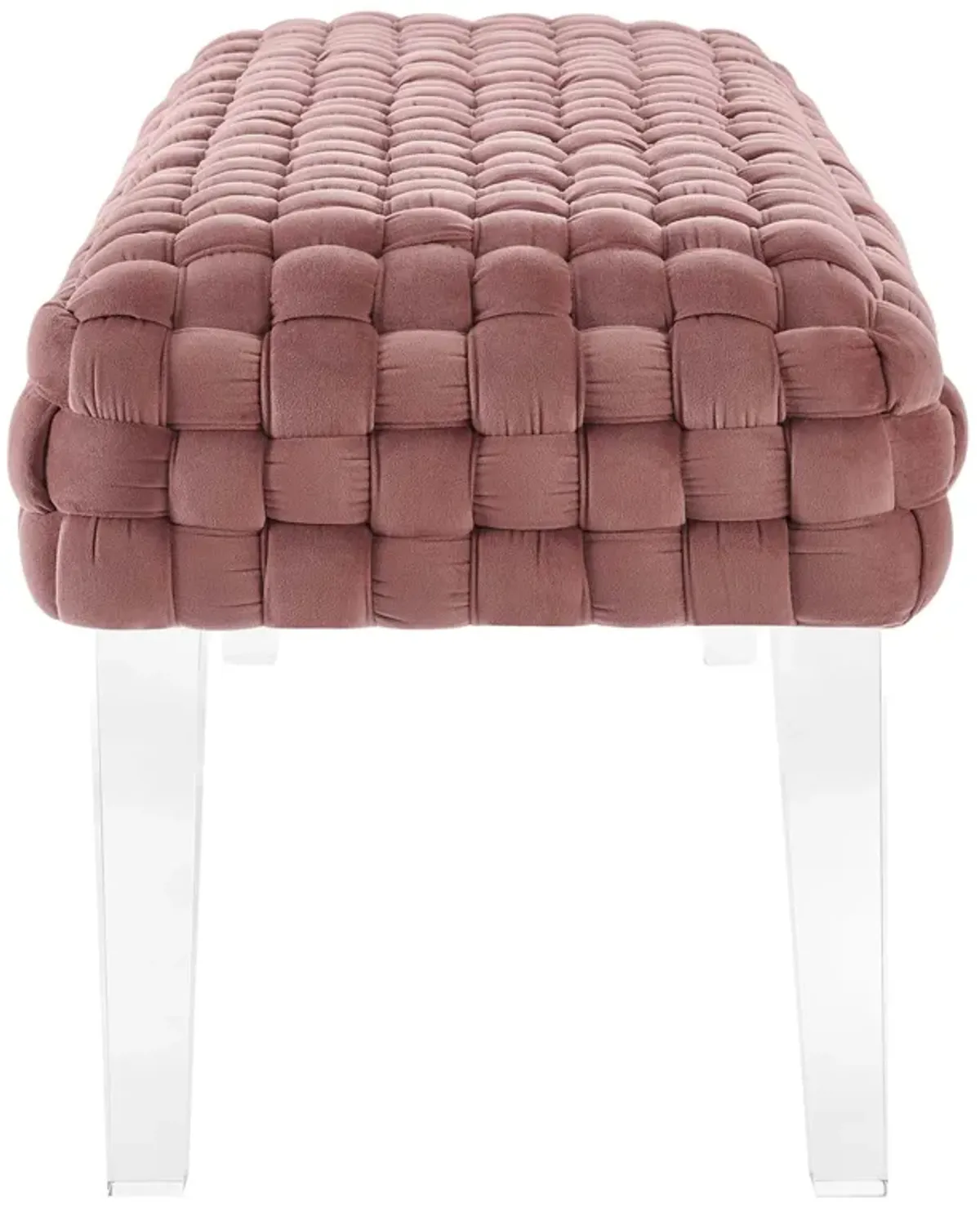Prologue Woven Performance Velvet Ottoman by Modway Dusty Rose