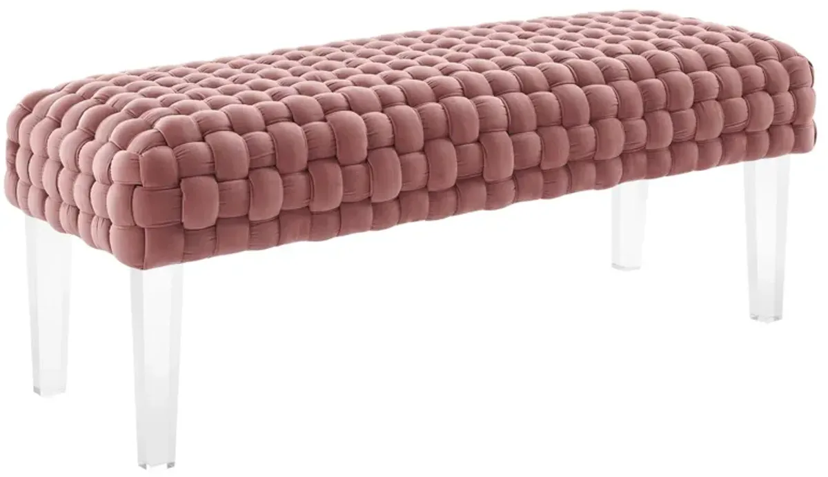 Prologue Woven Performance Velvet Ottoman by Modway Gray