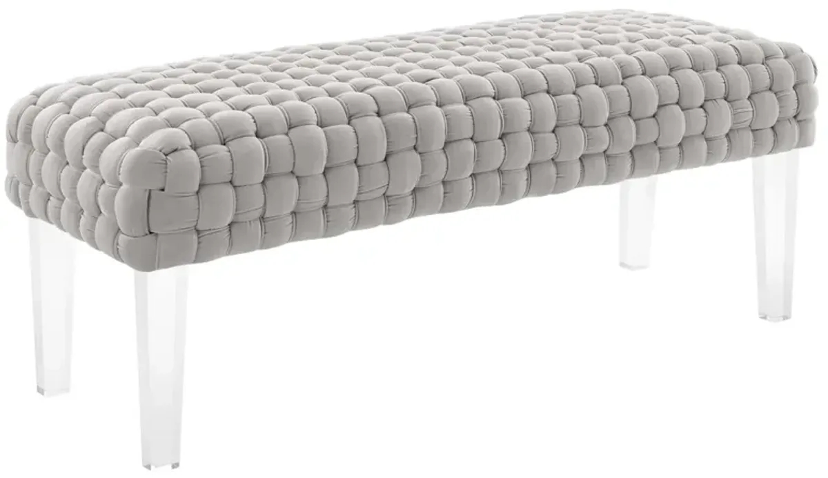 Prologue Woven Performance Velvet Ottoman by Modway Light Gray