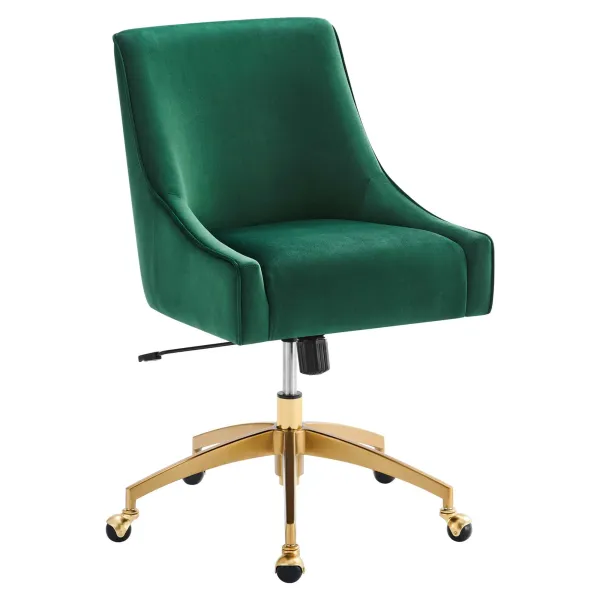 Discern Performance Velvet Office Chair by Modway Green