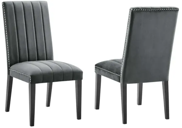 Catalyst Performance Velvet Dining Side Chairs - Set of 2 by Modway Gray
