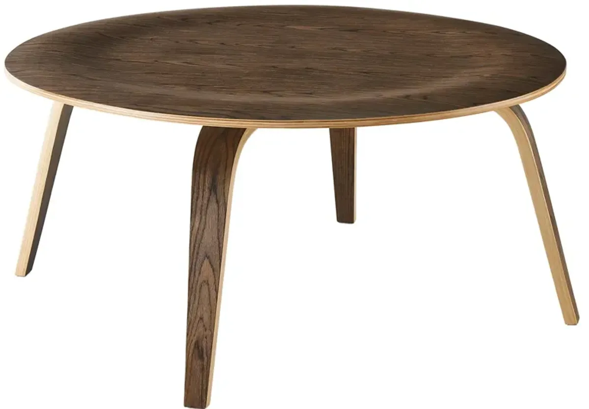 Plywood Coffee Table by Modway Walnut