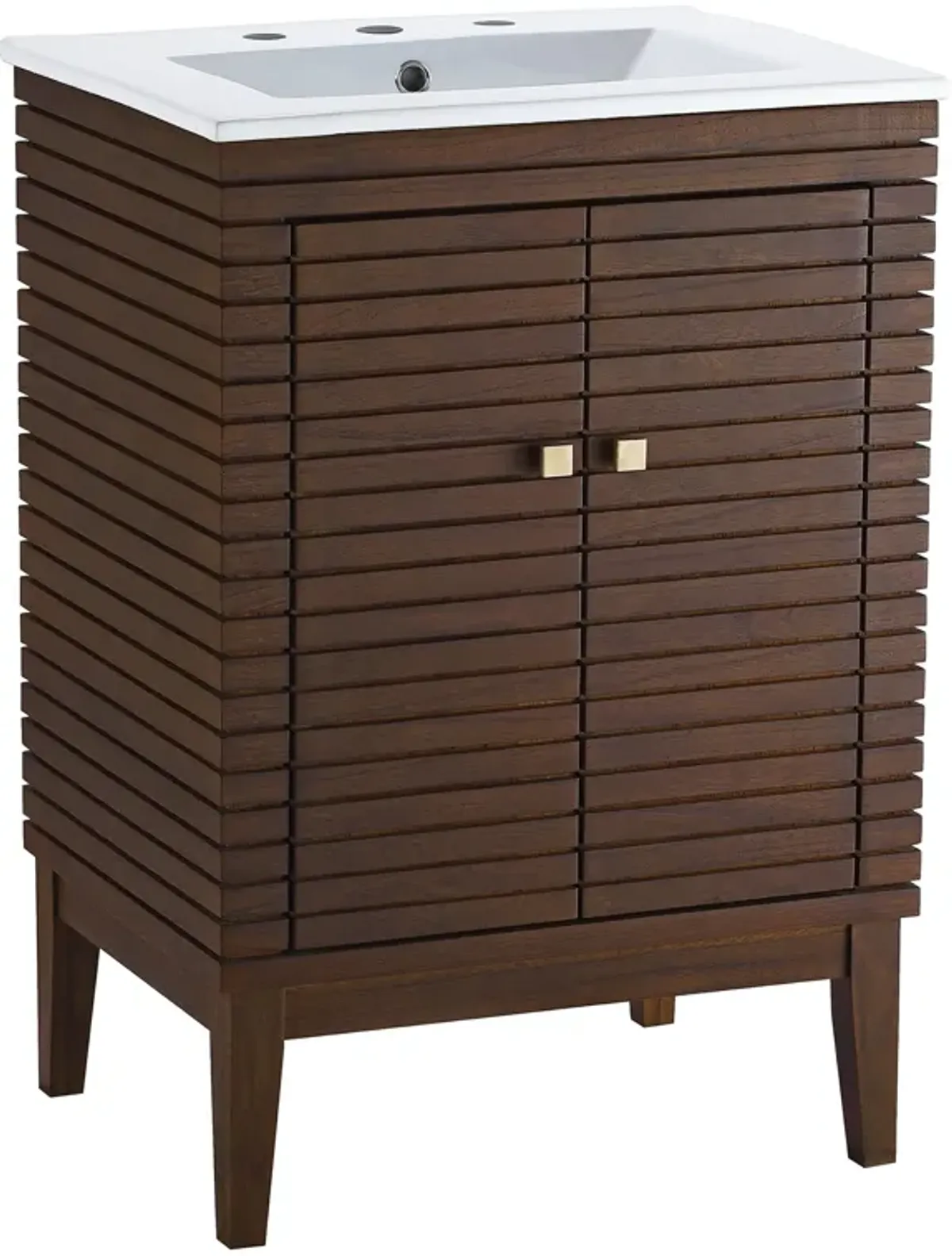 Ledger Bathroom Vanity Basin Included by Modway 24" / Walnut White