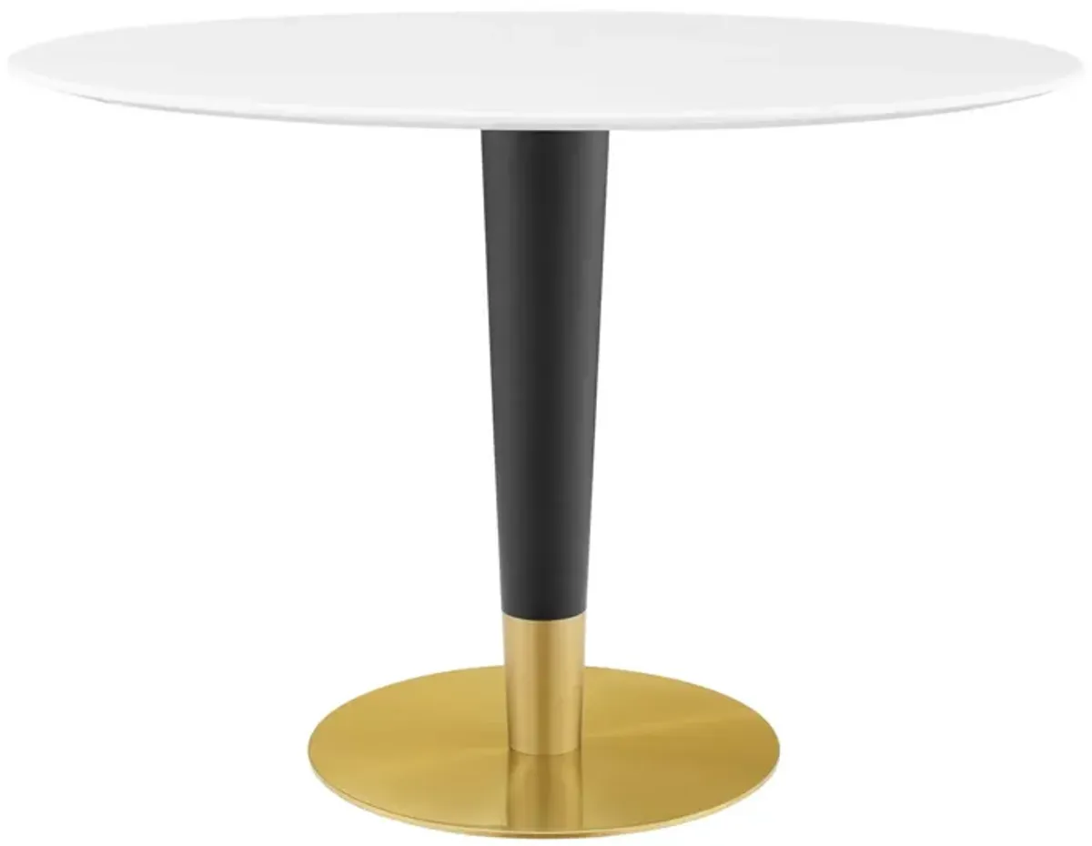 Zinque 42" Oval Dining Table by Modway Gold White