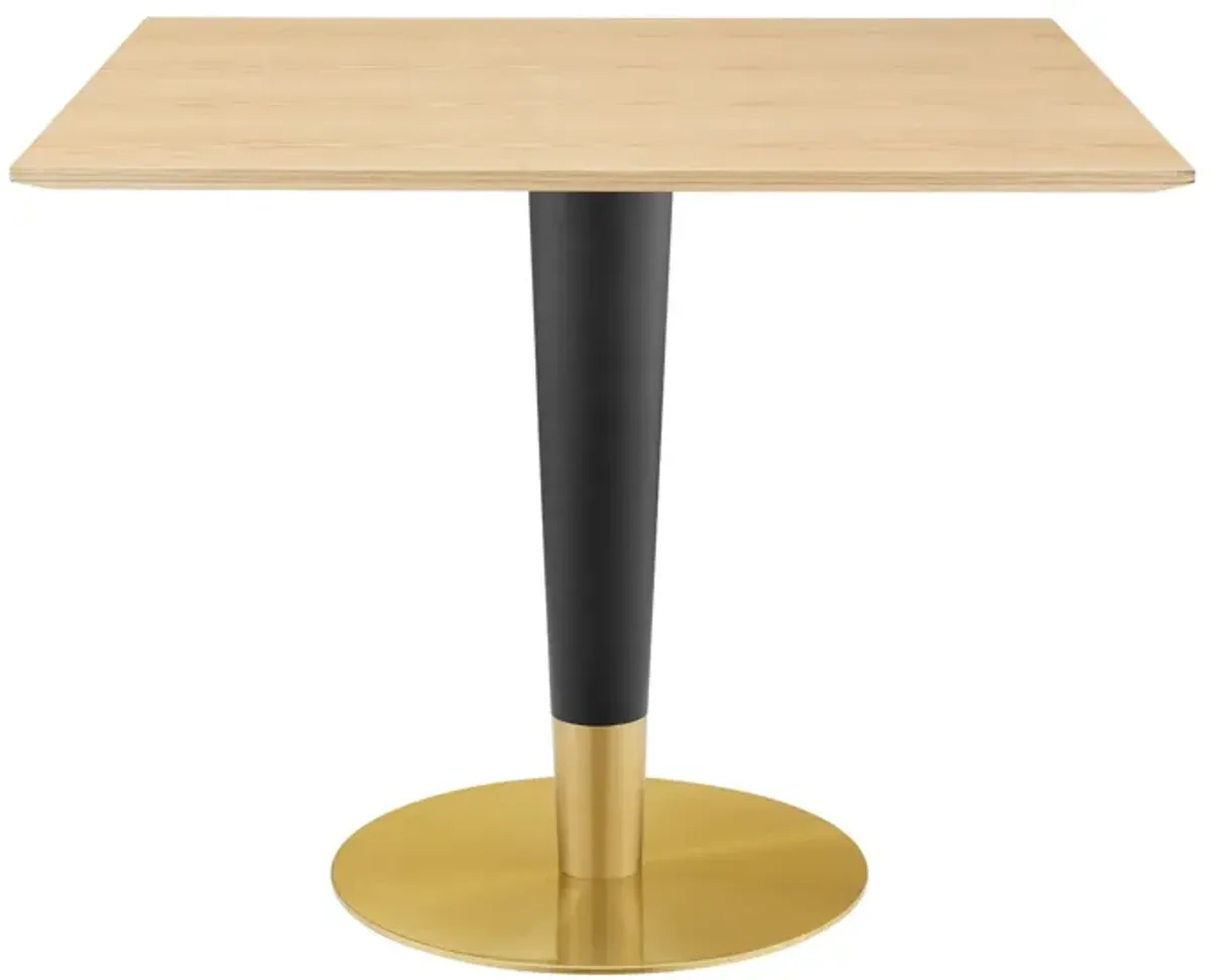 Zinque 36" Square Dining Table by Modway Gold Natural