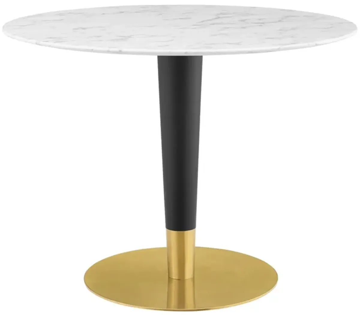Zinque 40" Artificial Marble Dining Table by Modway Gold White