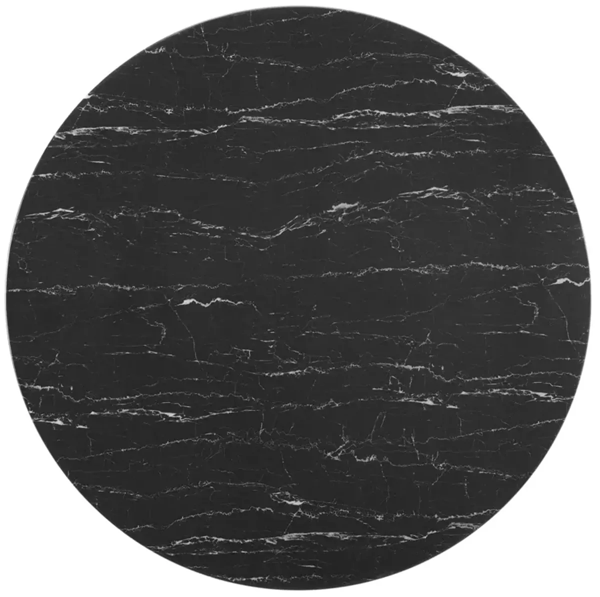 Zinque 47" Artificial Marble Dining Table by Modway Gold Black