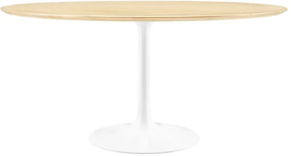 Lippa Round 60" Dining Table by Modway Wood / White Natural