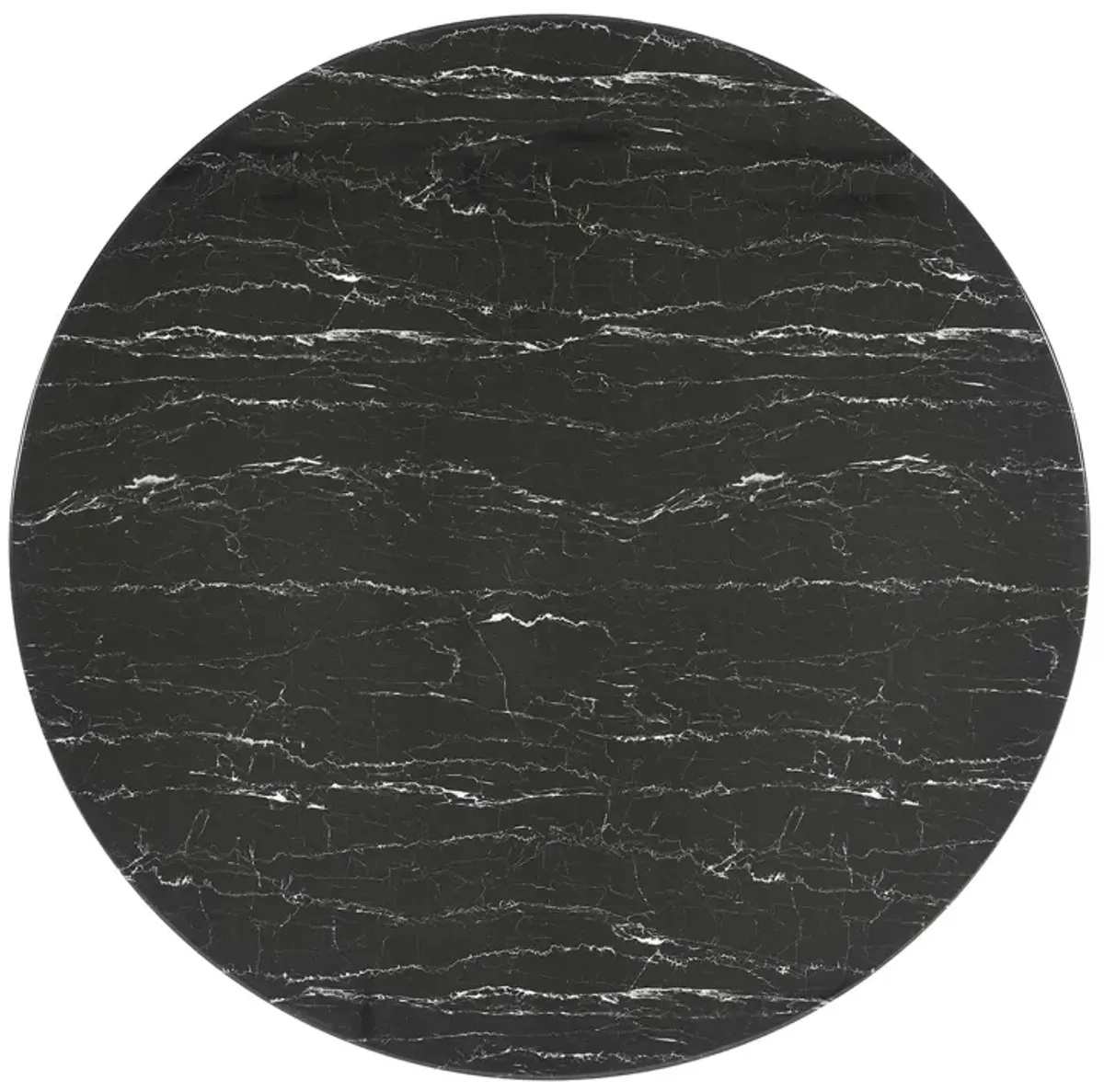 Lippa Round 54" Dining Table by Modway Faux Marble / White Black