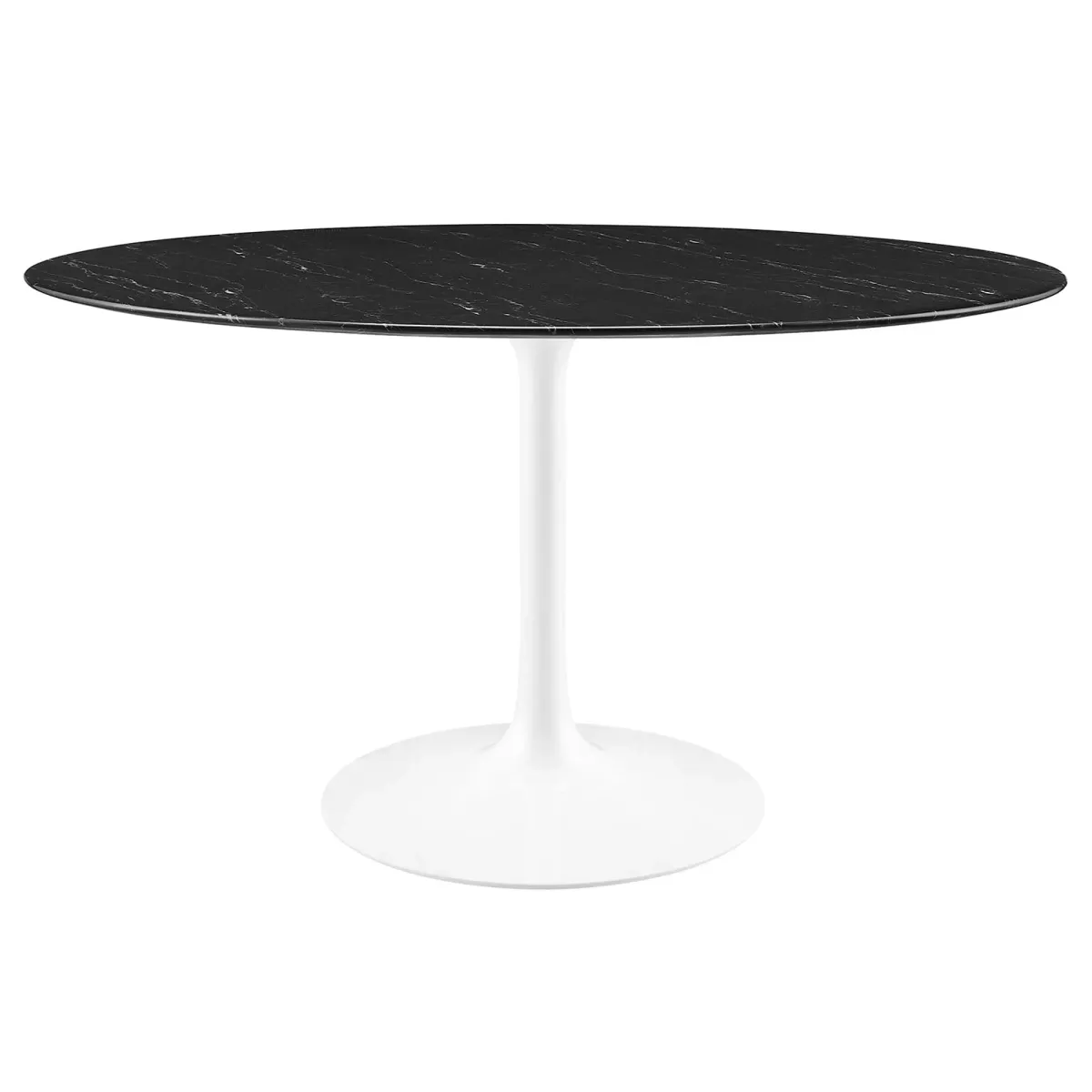 Lippa Round 54" Dining Table by Modway Faux Marble / White Black