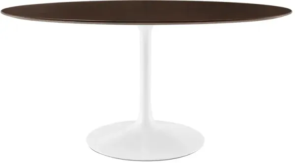 Lippa Oval Wood Dining Table by Modway 60" / White Cherry Walnut