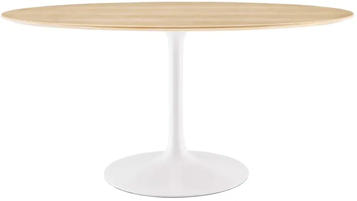 Lippa Oval Wood Dining Table by Modway 60" / White Natural