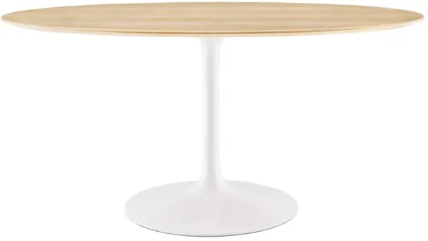 Lippa Oval Wood Dining Table by Modway 60" / White Natural