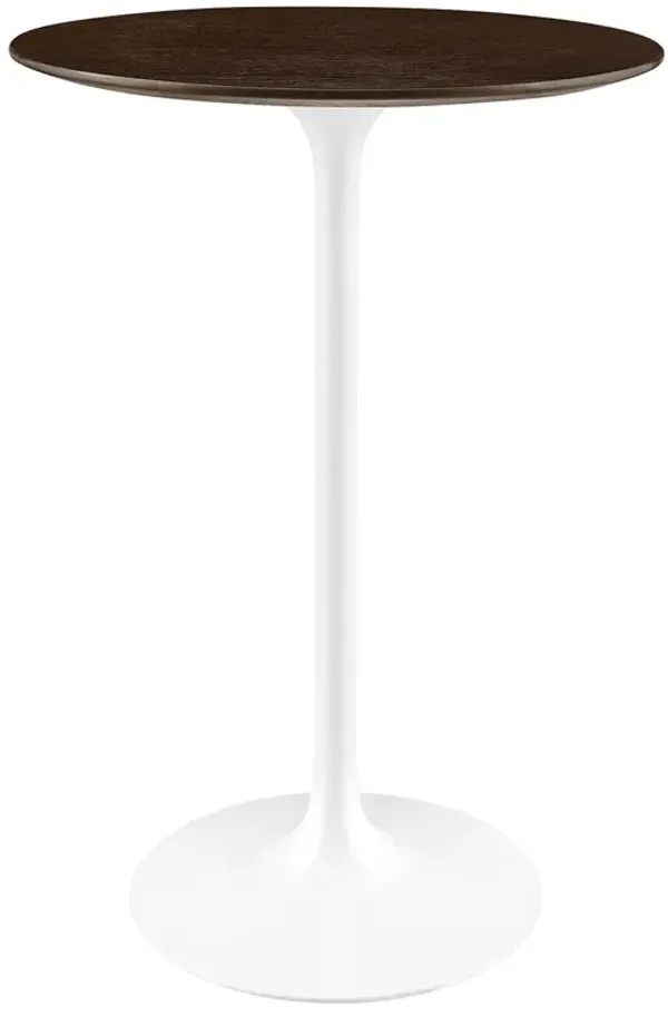 Lippa Round Wood Bar Table by Modway 28" / White Cherry Walnut