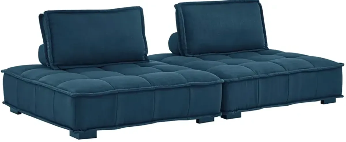 Saunter 2-Piece Tufted Fabric Fabric Loveseat by Modway Azure